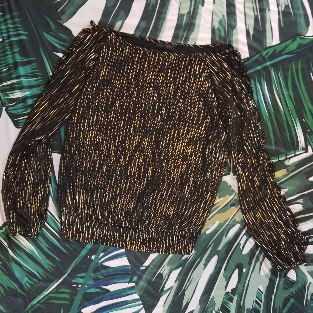 Urban Hearts Sz. M gold metallic&black long sleeve